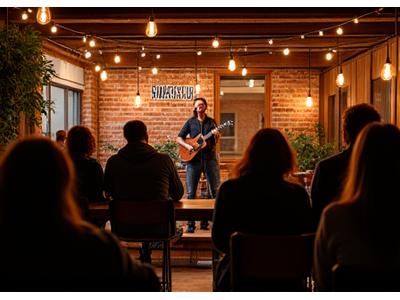 Ember Brew event space during an acoustic music night