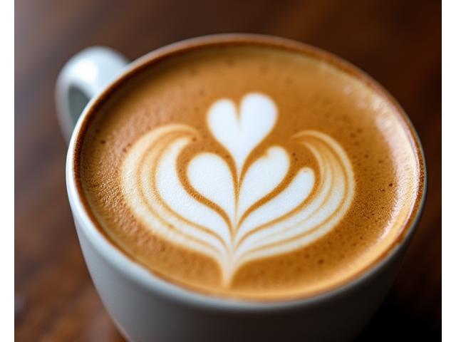 Close-up of perfectly poured latte art