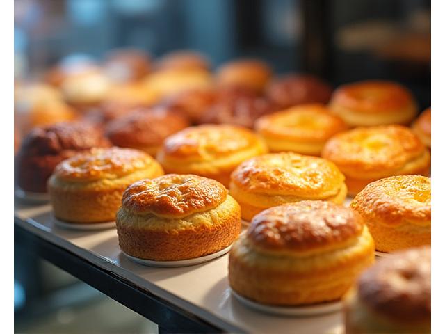 Assortment of fresh pastries and baked goods on display